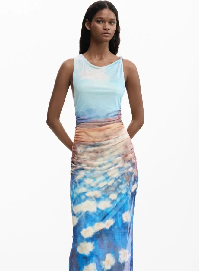 ديسيجوال فستان زنبق الماء المدلى